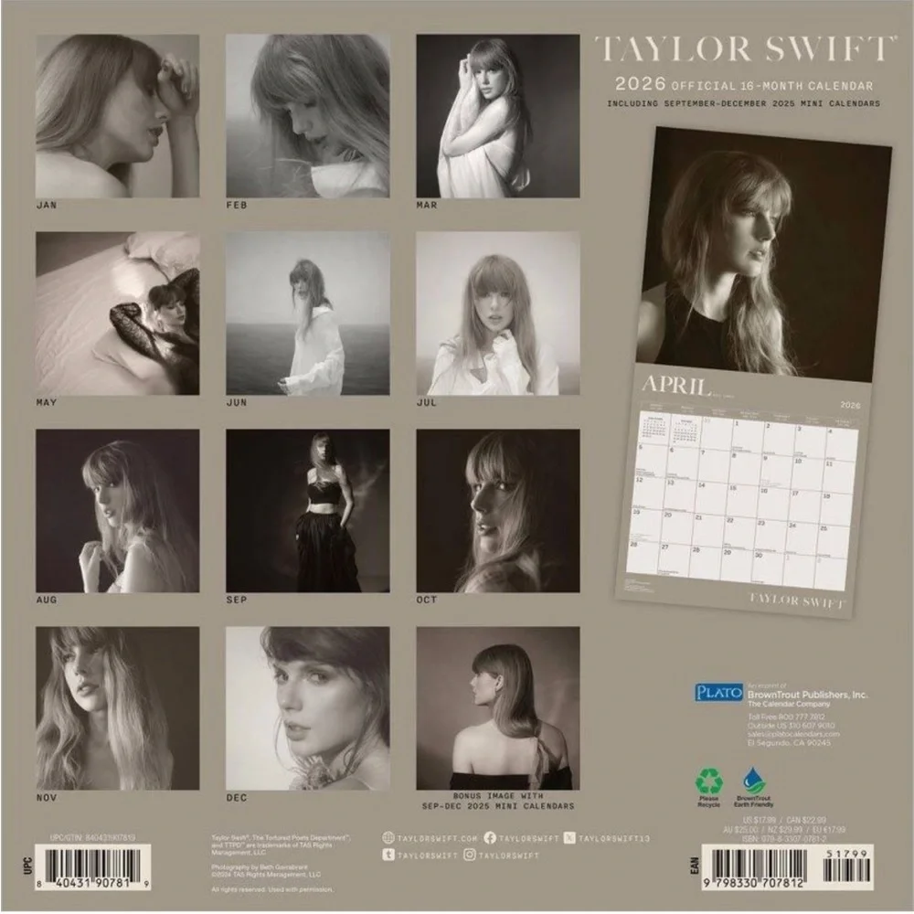 5x Taylor Swift 2026 New Calendar 12 Months 12